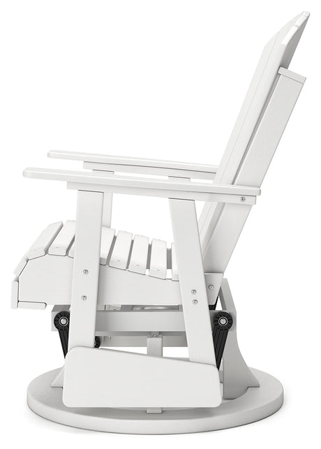 Hyland wave White Outdoor Swivel Glider Chair - Ornate Home