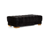 Ariana Black Velvet Double Chaise "U" Shape Sectional Sofa - Ornate Home