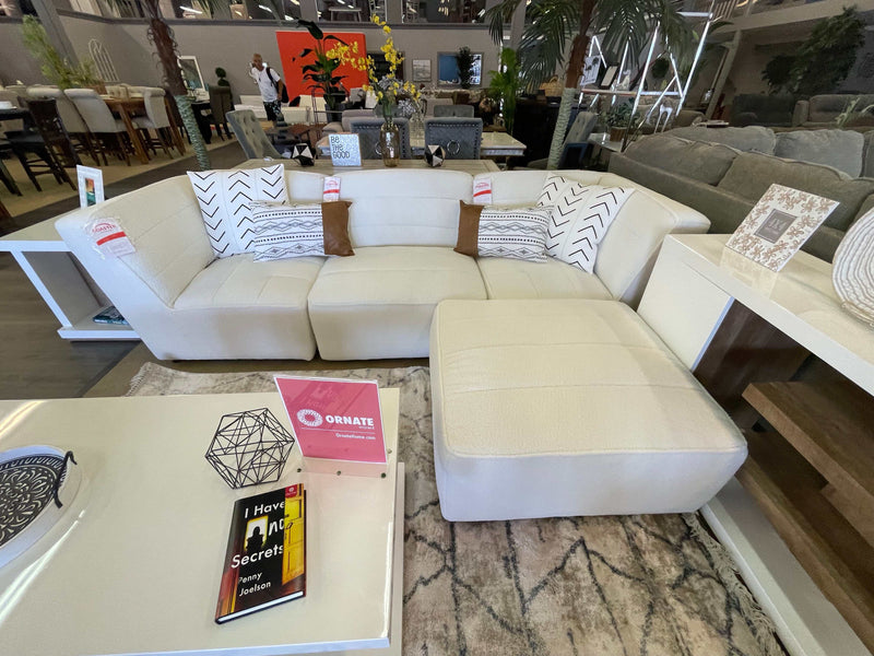 Sunny Natural White 6pc Modular Sectional Living Room Set