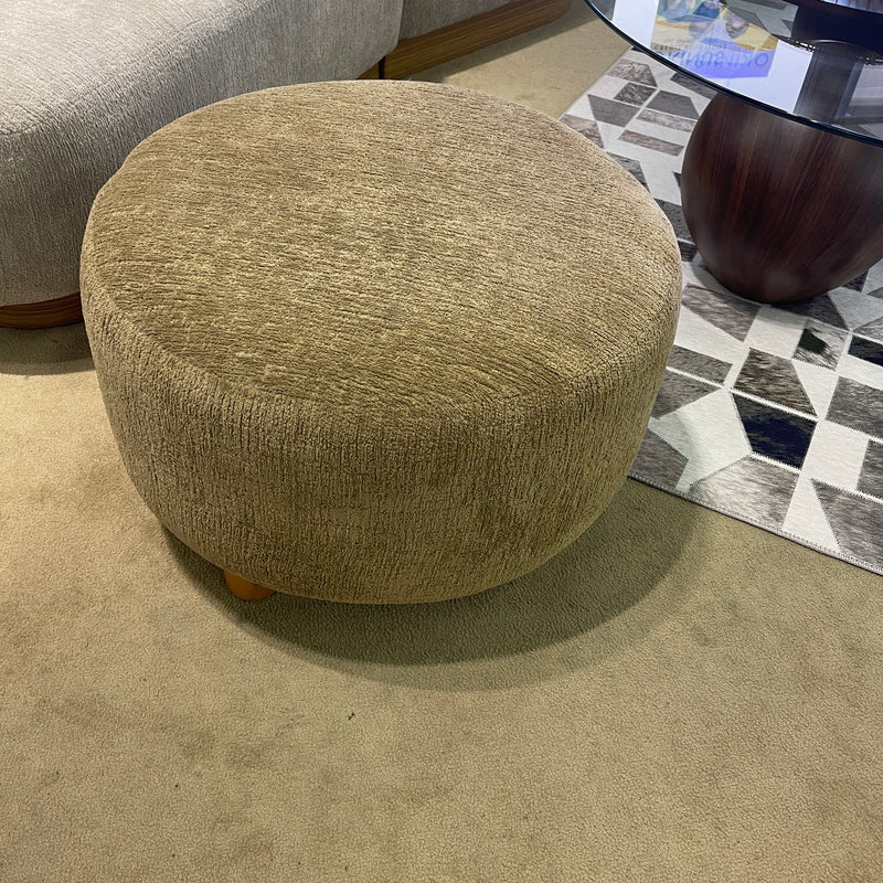 Palermo Mocha Round Ottoman - Ornate Home