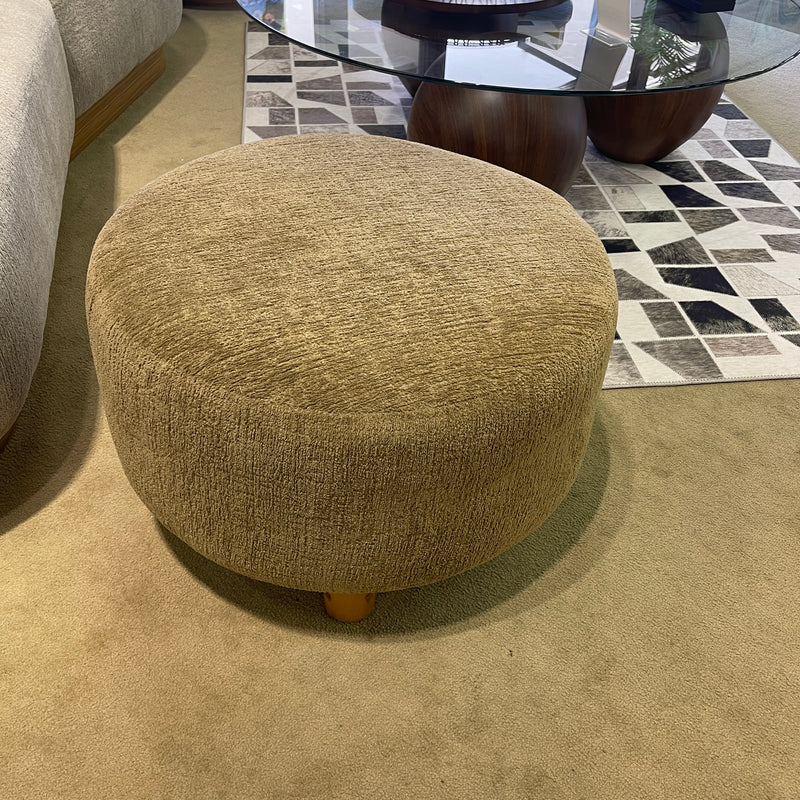 Palermo Mocha Round Ottoman - Ornate Home