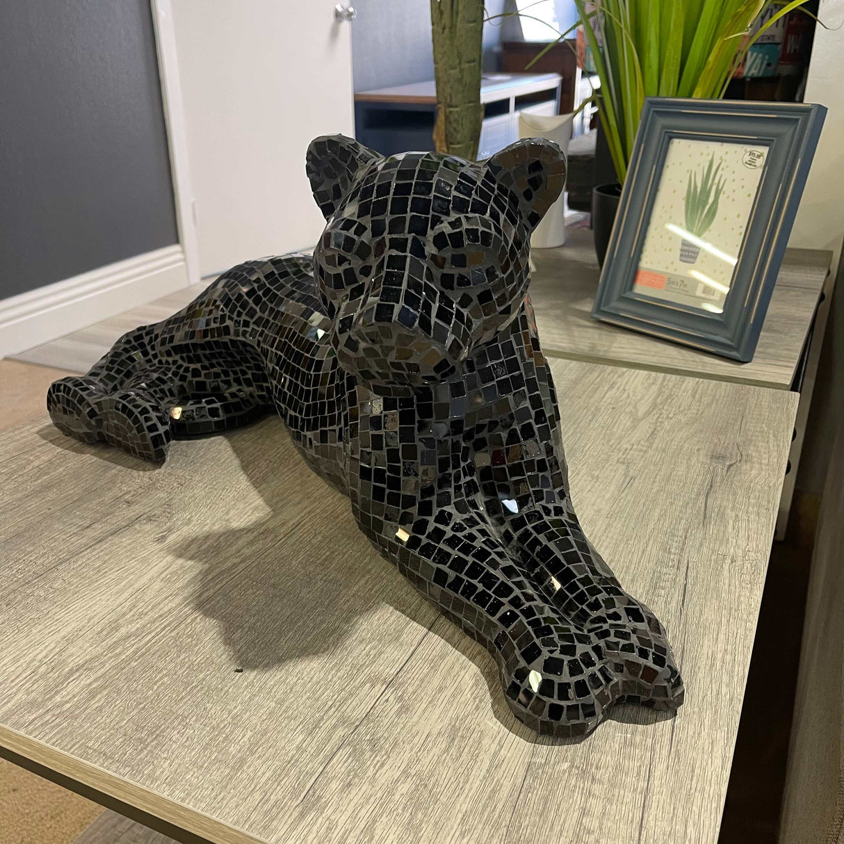 (Online Special Price) Drice Black Glass Panther Sculpture - Ornate Home