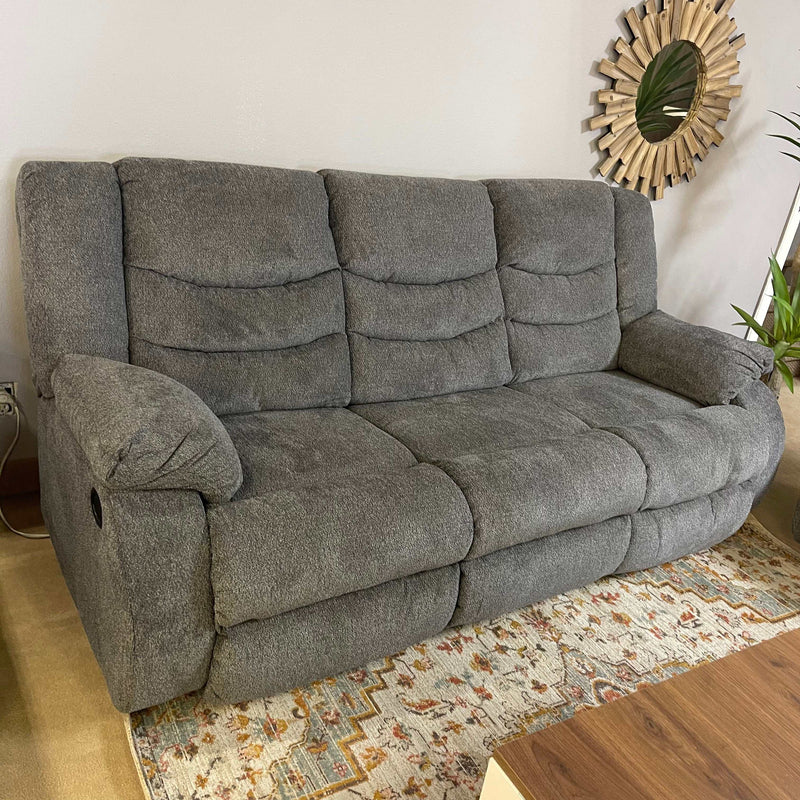 (Online Special Price) Tulen Gray Manual Reclining Sofa & Loveseat - Ornate Home