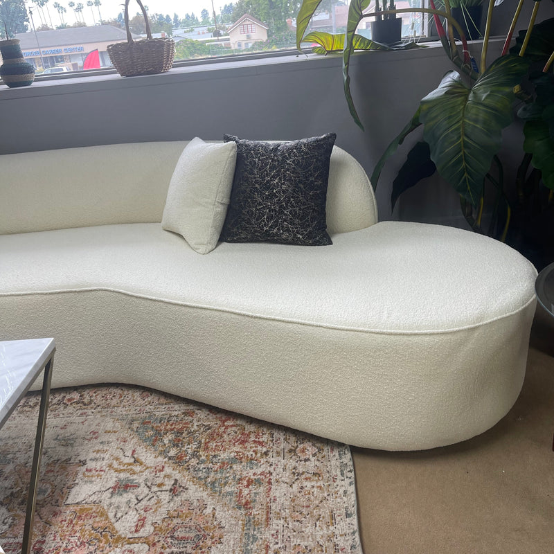 Cloe Cream Boucle 2pc Curved Sectional Sofa