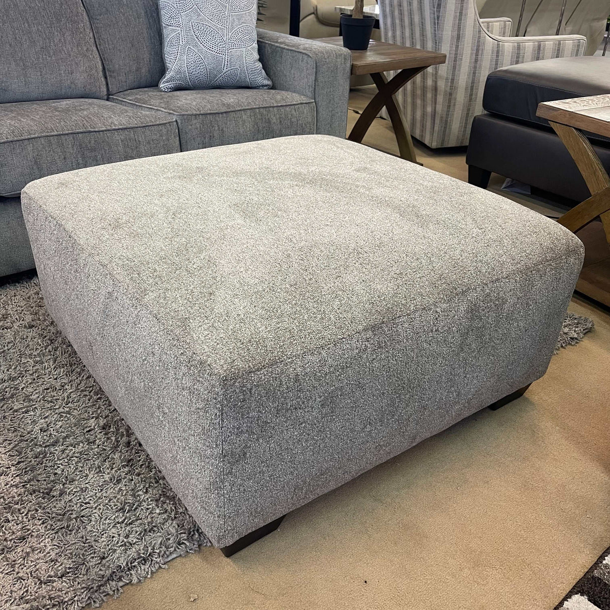 Ballinasloe Platinum Oversized Ottoman - Ornate Home