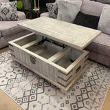 Carynhurst White Wash Gray Lift Top Coffee Table - Ornate Home