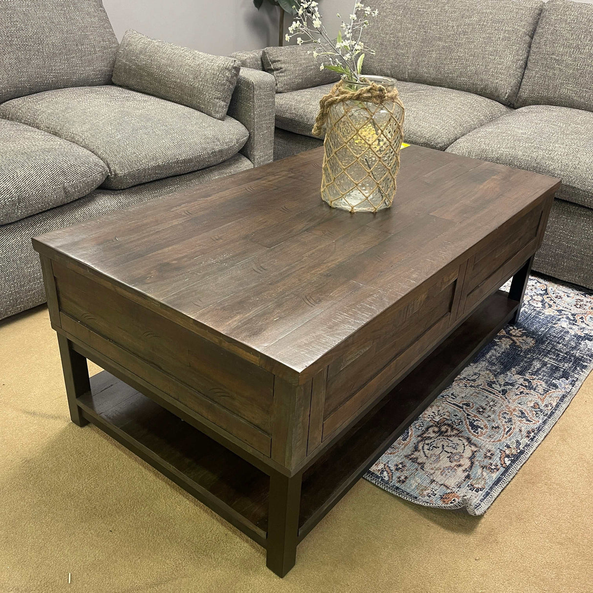 Johurst Grayish Brown Lift Top Coffee Table - Ornate Home