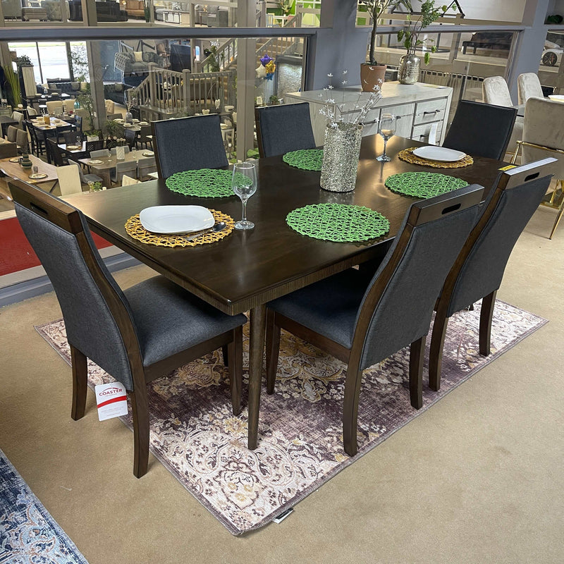Wes Grey & Dark Walnut 7pc Rectangular Dining Room Set - Ornate Home