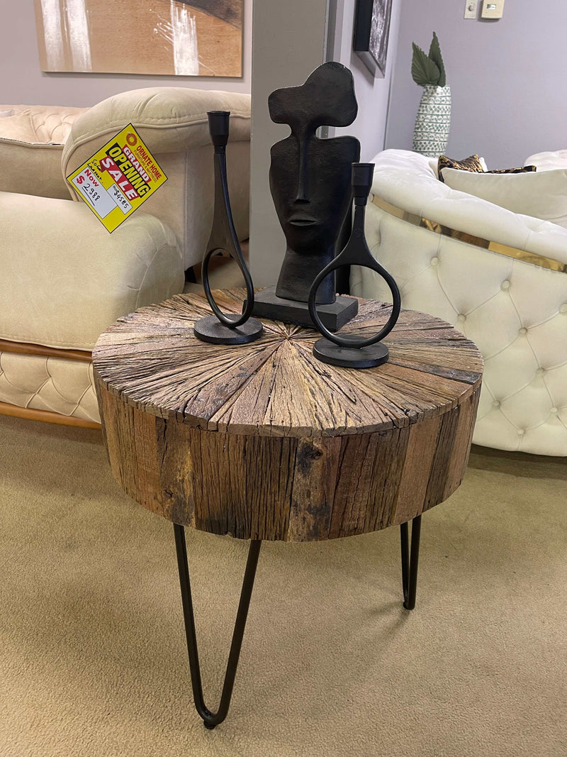 Nelly Natural Reclaimed Wood End Table - Ornate Home