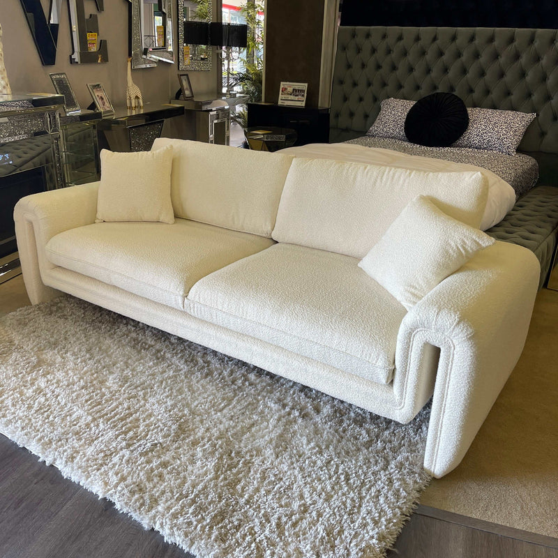 Ventura Ivory Boucle Uph. Designer Living Room Set