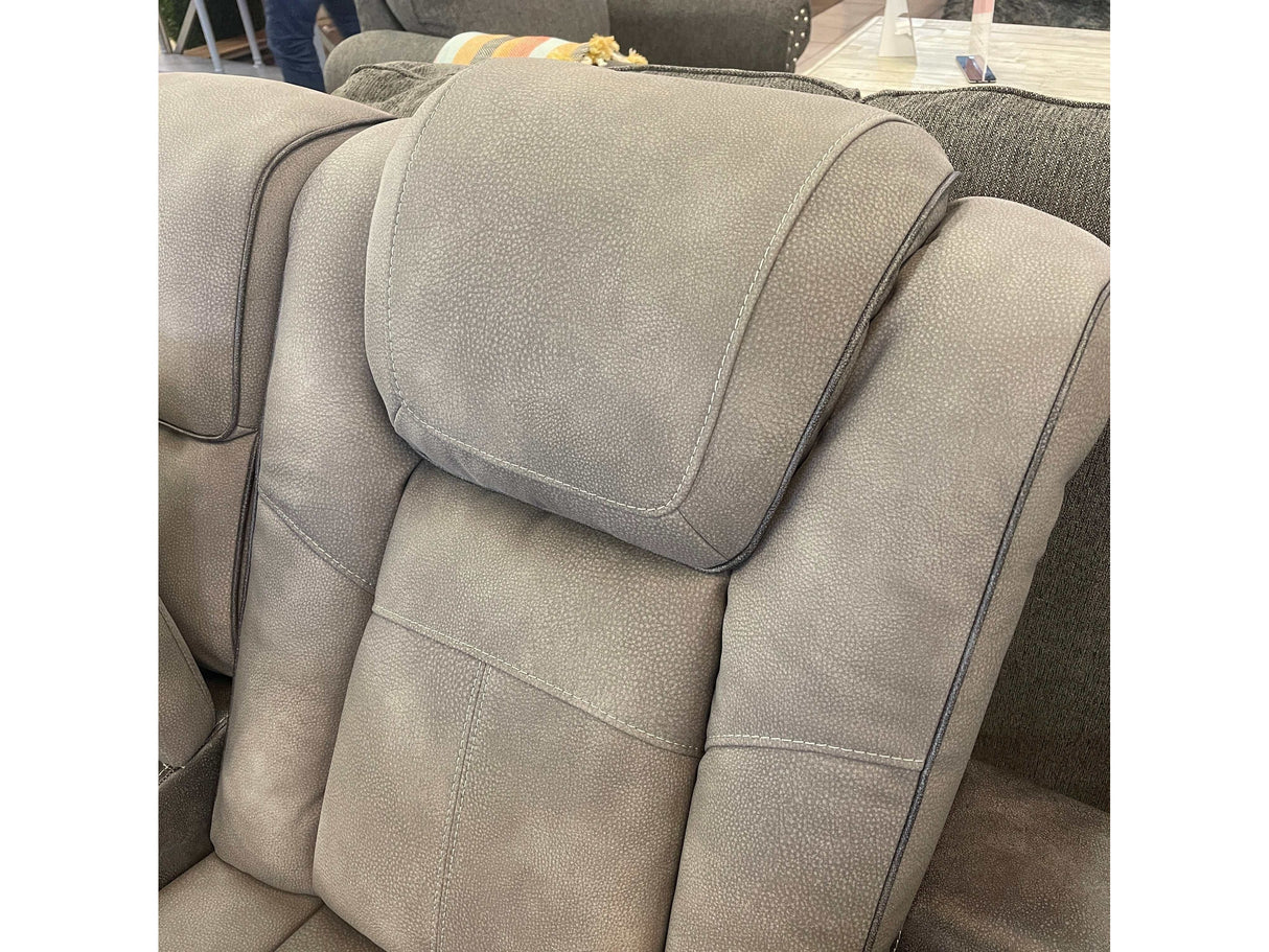 Next-Gen DuraPella Dual-Tone Slate Power Reclining Loveseat w/ Console - Ornate Home