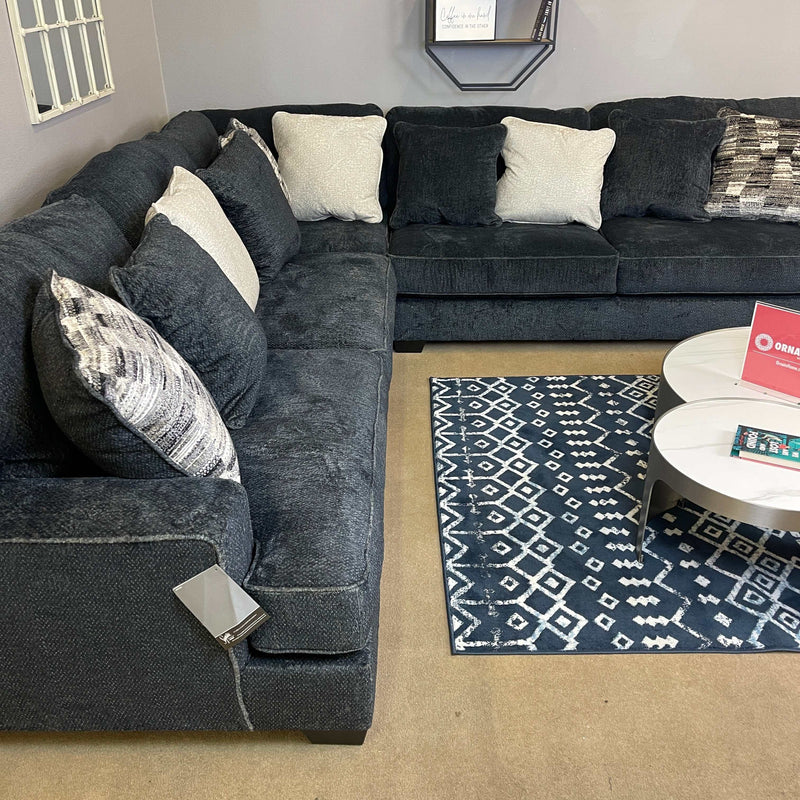 Lavernett Charcoal 3pc Symmetrical Sectional Sofa - Ornate Home