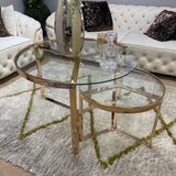 Issana Clear & Gold Nesting Table (Set of 2) - Ornate Home