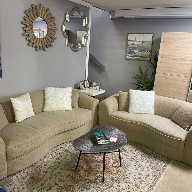 Carmel Mocha Bouclé Living Room Set / 2pc - Ornate Home