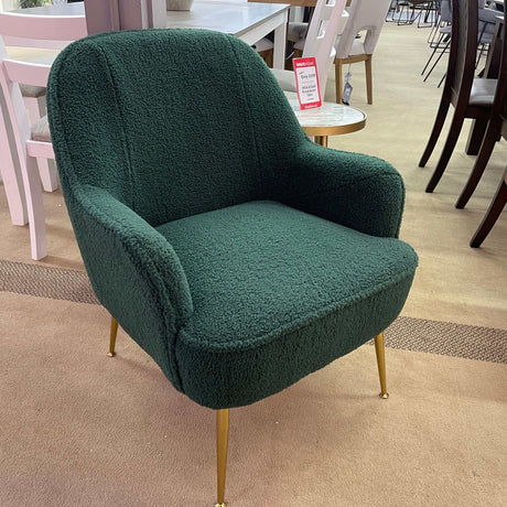 Volta Soft Antique Green Teddy Accent Chair - Ornate Home