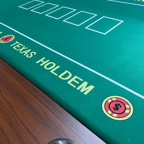 INO Design 96" Premium 10 Player Oval Brown & Green Speed Cloth Texas Holdem Casino Poker Table with Dimmable LED - Ornate Home