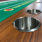 INO Design 96" Premium 10 Player Oval Brown & Green Speed Cloth Texas Holdem Casino Poker Table with Dimmable LED - Ornate Home