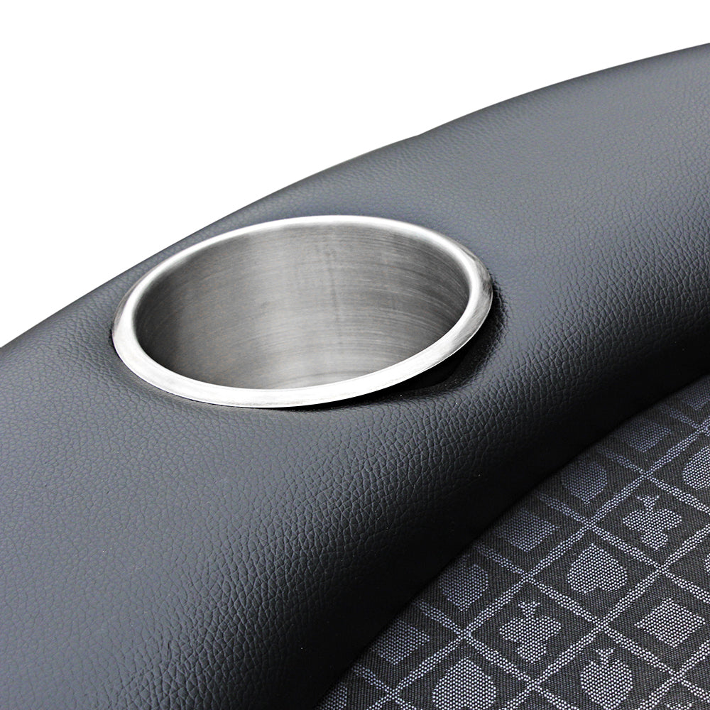 INO Design 96inch Oval Poker Table Detachable Armrest Chip Tray Black Speed Cloth Surface Stainless Steel Pedestal Base - Ornate Home