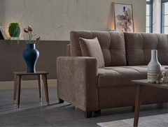 IVY 102" Brown Reversible Chase Queen Sleeper Sectional - Ornate Home