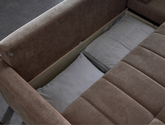 IVY 102" Brown Reversible Chase Queen Sleeper Sectional - Ornate Home