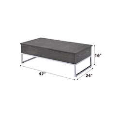 Iban Gray Oak & Chrome Coffee Table - Ornate Home