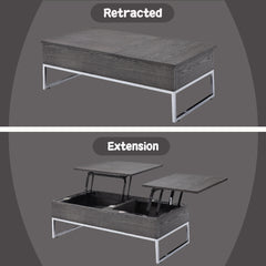 Iban Gray Oak & Chrome Coffee Table - Ornate Home