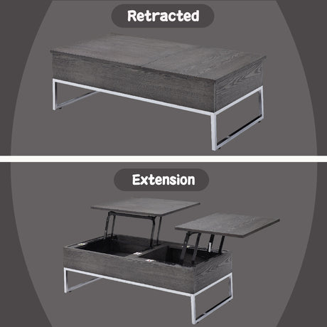 Iban Gray Oak & Chrome Coffee Table - Ornate Home