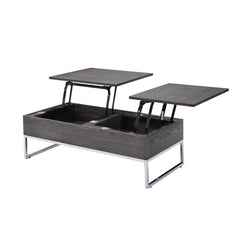 Iban Gray Oak & Chrome Coffee Table - Ornate Home