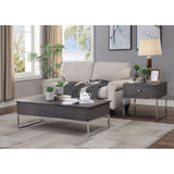 Iban Gray Oak & Chrome Coffee Table - Ornate Home