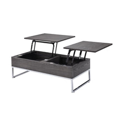 Iban Gray Oak & Chrome Coffee Table - Ornate Home