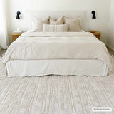 Ibarra Textured Ivory High/Low Pile Rug with Tassels - Ornate Home