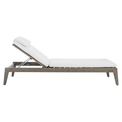 Ibiza Weathered Teak/Cream Outdoor Chaise - Ornate Home