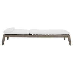 Ibiza Weathered Teak/Cream Outdoor Chaise - Ornate Home
