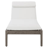 Ibiza Weathered Teak/Cream Outdoor Chaise - Ornate Home