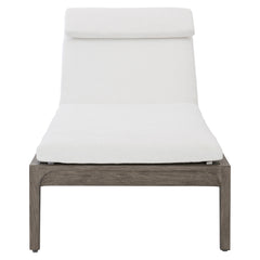 Ibiza Weathered Teak/Cream Outdoor Chaise - Ornate Home