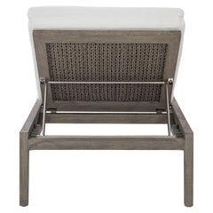 Ibiza Weathered Teak/Cream Outdoor Chaise - Ornate Home