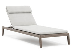 Ibiza Weathered Teak/Pebble/Cream Outdoor Chaise - Ornate Home