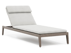 Ibiza Weathered Teak/Pebble/Cream Outdoor Chaise - Ornate Home