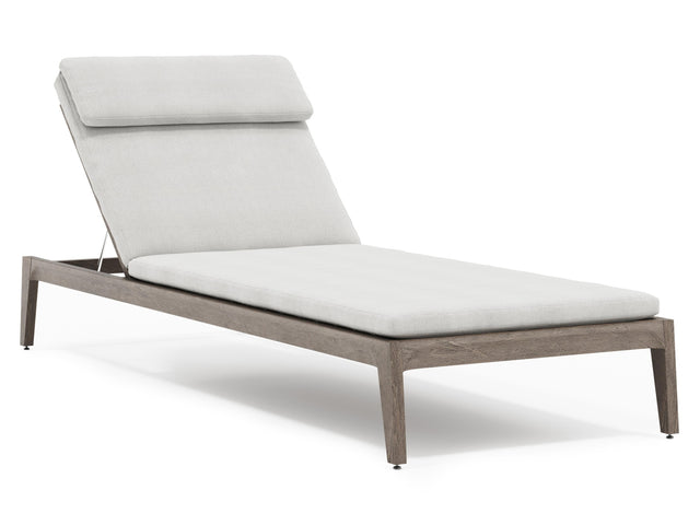 Ibiza Weathered Teak/Pebble/Cream Outdoor Chaise - Ornate Home