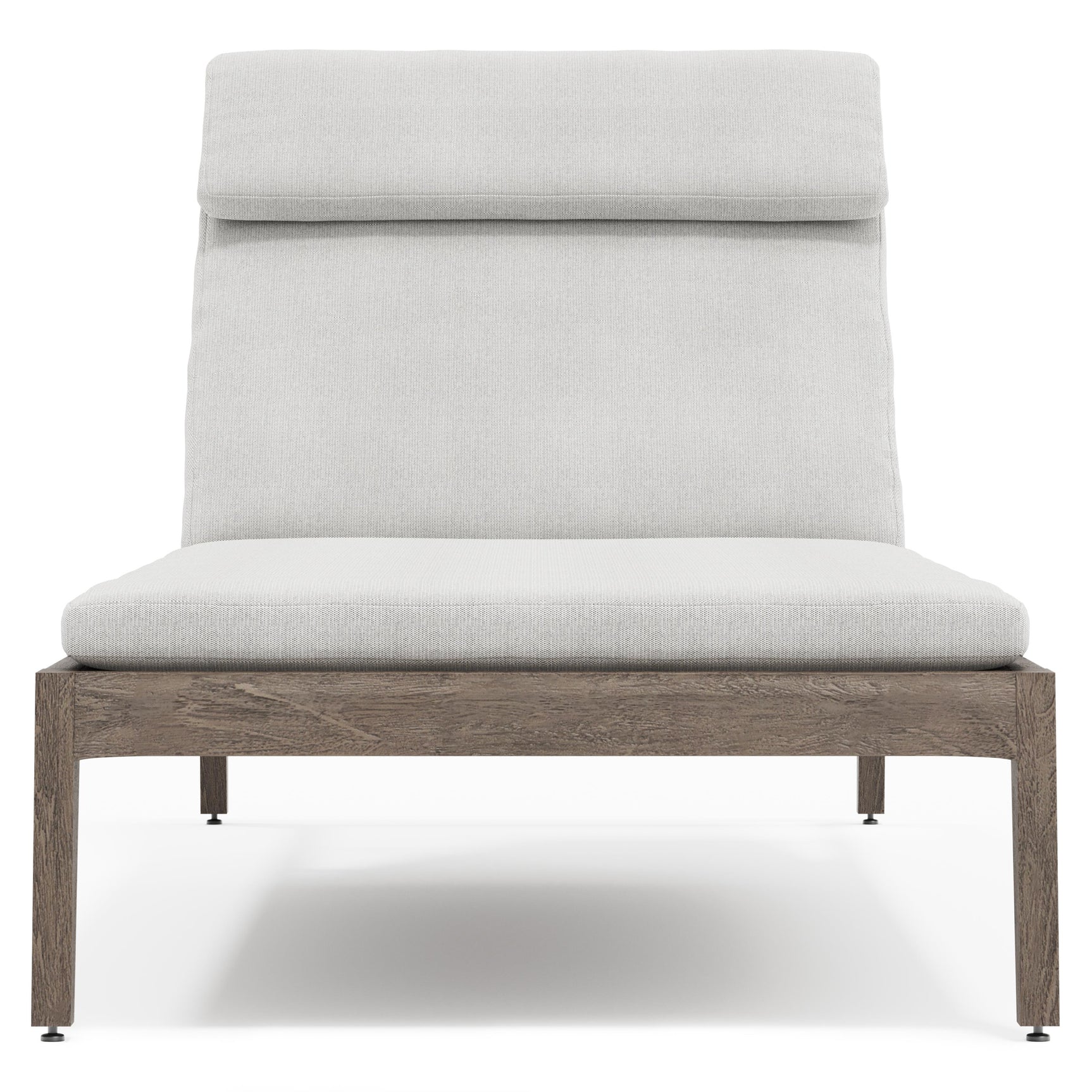 Ibiza Weathered Teak/Pebble/Cream Outdoor Chaise - Ornate Home