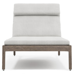 Ibiza Weathered Teak/Pebble/Cream Outdoor Chaise - Ornate Home