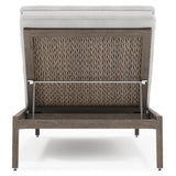 Ibiza Weathered Teak/Pebble/Cream Outdoor Chaise - Ornate Home