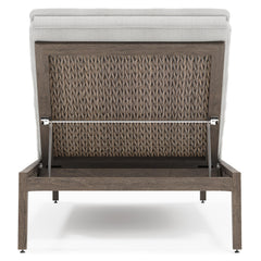 Ibiza Weathered Teak/Pebble/Cream Outdoor Chaise - Ornate Home