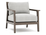 Ibiza Weathered Teak/Pebble/White/Cream Outdoor Chair - Ornate Home