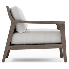 Ibiza Weathered Teak/Pebble/White/Cream Outdoor Chair - Ornate Home