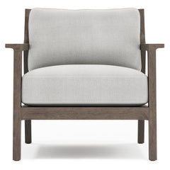 Ibiza Weathered Teak/Pebble/White/Cream Outdoor Chair - Ornate Home