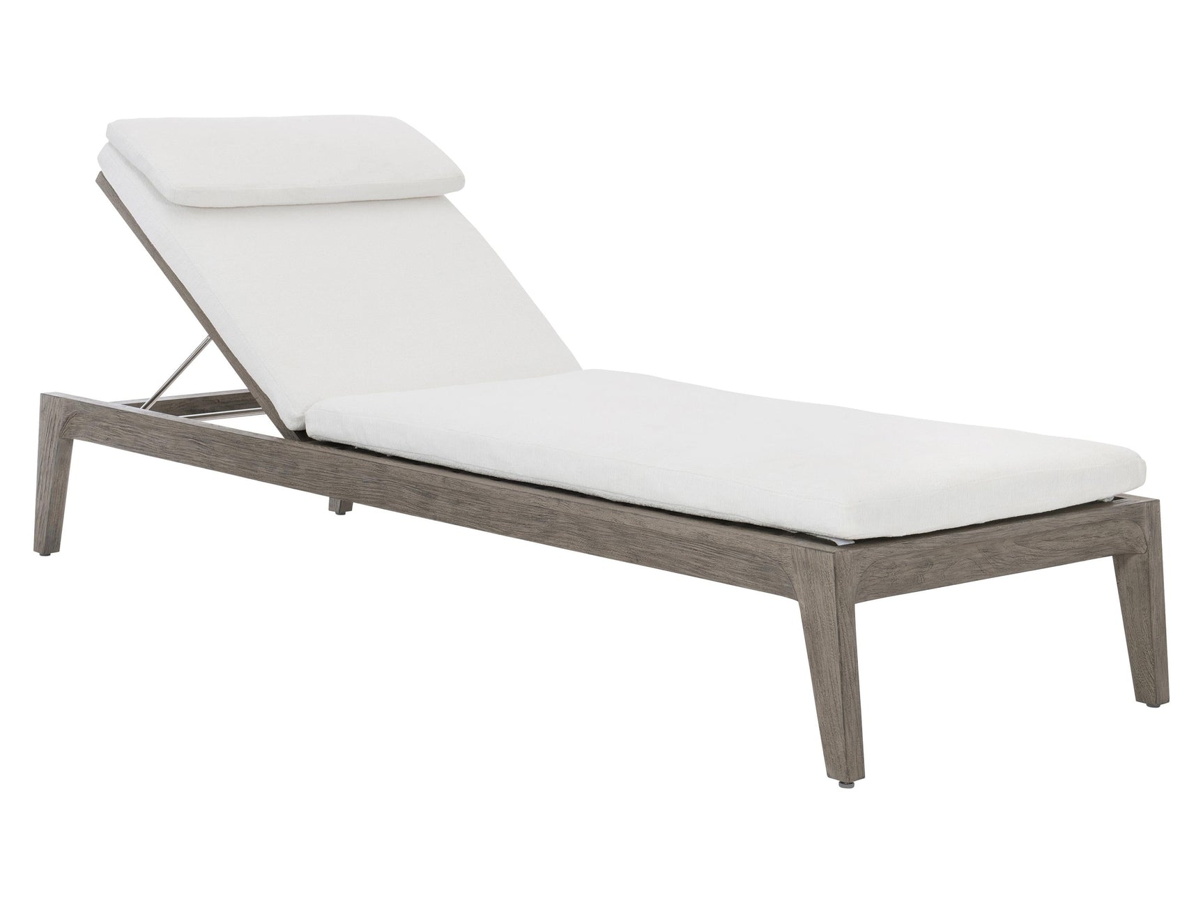 Ibiza Weathered Teak/Pebble/White/Cream Outdoor Chaise - Ornate Home