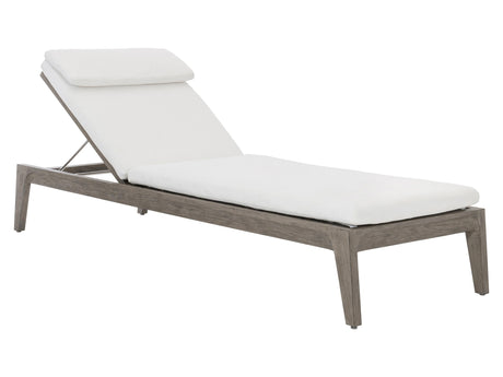 Ibiza Weathered Teak/Pebble/White/Cream Outdoor Chaise - Ornate Home
