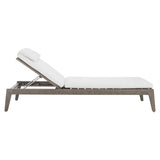 Ibiza Weathered Teak/Pebble/White/Cream Outdoor Chaise - Ornate Home