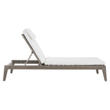 Ibiza Weathered Teak/Pebble/White/Cream Outdoor Chaise - Ornate Home